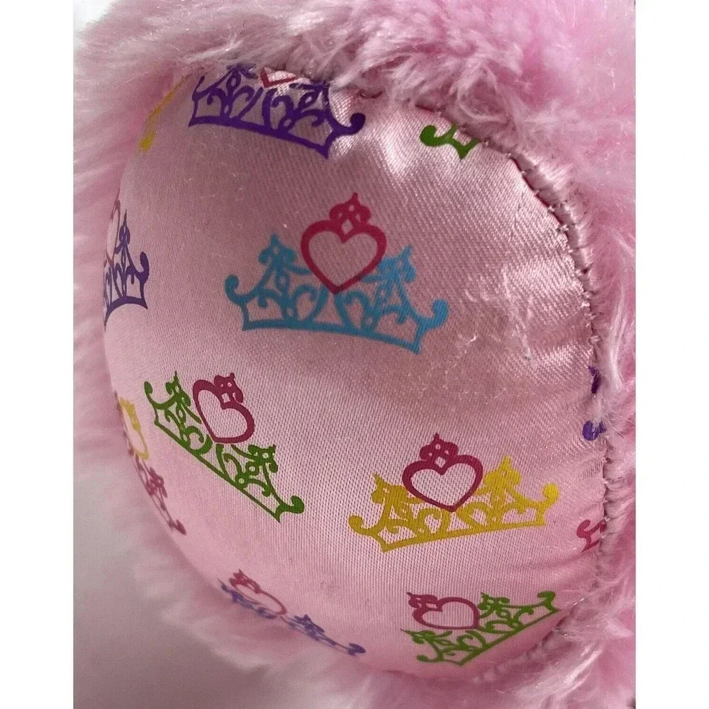 Build a Bear Disney Princess Sparkle Pink Bear w/Crown Plush Toy Stuffed Animal